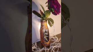 Bottle Art  Bottle craft  Diy Bottle painting  Reuse old bottle into flower vase  sugu 96 [upl. by Efron]