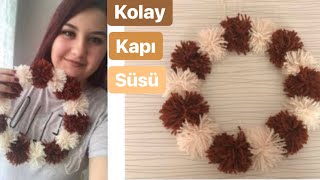 Az Maliyetle Kolay Kapı Süsü Yapılışı  DIY Kendin Yap  Süsleme  İpten Kapı Süsü [upl. by Edouard469]