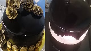 Chocolate Mirror Glaze كلاصاج الشوكولاته اللامعGlacage chocolat miroir [upl. by Gnoix529]