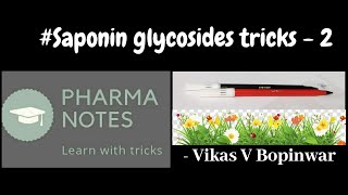 SAPONIN GLYCOSIDES WITH TRICKS 2  RRB PHARMACIST EXAM  GPAT  ESIC  PART54 [upl. by Enoek]