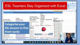 Reuse ESL Lessons Easily with CrossReference Excel File [upl. by Swagerty]