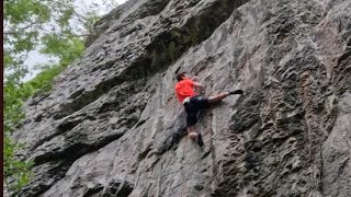 Moaty McMoatface F8b Moat Buttress  Peak District Sport Climbing [upl. by Aniakudo]