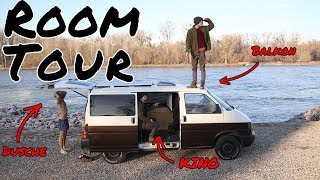 ROOMTOUR VW Bus Dieser Bus hat mehr Funktionen als dein Haus  Selbstausbau Wohnmobil T4 Campervan [upl. by Detta]