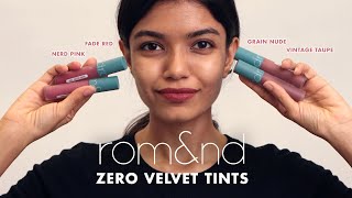 INDIAN SKIN Lip Swatch  Romampnd Zero Velvet Tint Vintage Filter Series Best Korean Lip Tintlimese [upl. by Grant900]