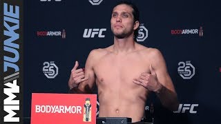 UFC 222 Edgar Ortega face off at ceremonial weigh ins [upl. by Adelina]