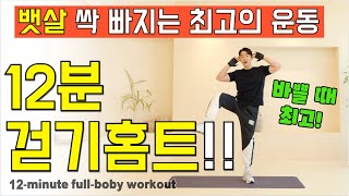 🔥단 12분만에 뱃살이 무섭게 빠지는 실속 걷기 홈트 12min full body fat burning workout korean [upl. by Nallid421]