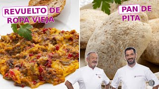 Revuelto de ROPA VIEJA  Pan de PITA Integral  Cocina Abierta de Karlos Arguiñano [upl. by Cilegna]