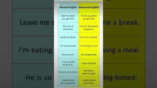 Normal vs Advanced English english speaking english shortfeed viralshorts [upl. by Cartie386]