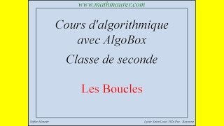 Les boucles avec Algobox [upl. by Nicks]