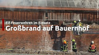 Großeinsatz für elf Feuerwehren bei Brand auf einem Bauernhof in Schlüßlberg [upl. by Ely]