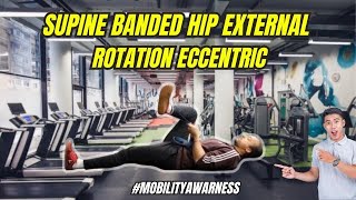 Supine Banded Hip External Rotation Eccentric  Strengthen Your Hips with this Effective Exercise [upl. by Retla]