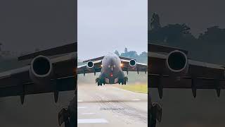 C17 fully loaded with 263 tons takes off c17globemaster usairforce [upl. by Rehprotsirhc]