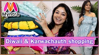 Myntra sale haul  Real mirror outfits kurti heels Diwali amp karwachauth haul with Vaishali mitra [upl. by Ireland]