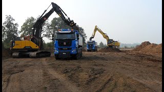 Groot grondverzet Volvo  Komatsu  Trucks  Tatra  Terberg  Hoogeboom Raalte  Earth digging [upl. by Mccormick]