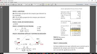 PRUEBA DE HIPOTESIS PARA PROPORCIONES REAL STATISTICS [upl. by Ayoral]