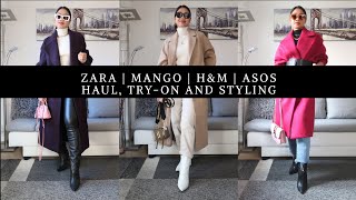 ZARA MANGO HampM ASOS SALE  Statement Coats  Petite Girl Haul TryOn and Styling zarasale [upl. by Kisor]