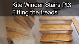 Kite winder stair build Pt3  Fitting stained Ash treads HiKOKI M3612DA cordless Router [upl. by Robertson752]