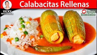 CALABACITAS RELLENAS  Vicky Receta Facil [upl. by Neevan214]