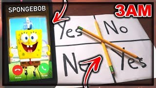 DO NOT PLAY CHARLIE CHARLIE WHEN CALLING SPONGEBOB AT 3AM SPONGEBOB CAME TO MY HOUSE [upl. by Einneg301]