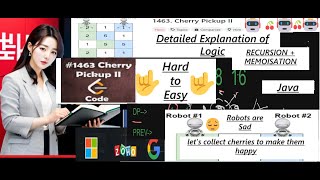 Cherry Pickup II Recursion and Memoization  Super Detailed  Leetcode 1463 leetcode java [upl. by Whitten]