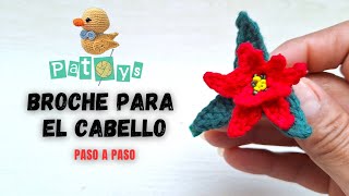 TUTORIAL DE FLOR DE NOCHEBUENA PINZA  BROCHE [upl. by Whit]