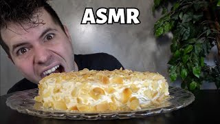 ASMR ALMOND CREAM CAKE MUKBANG 먹방  BIG BITE  FOODIE  EATING SOUNDS [upl. by Etnod]