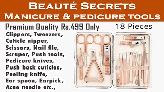 Beauté Secrets Manicure amp Pedicure Kit 18 Pieces pedicure manicure [upl. by Srevart]