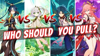 XIANYUN  NAHIDA  XIAO  YAE MIKO  Who Should You Pull For In Genshin Impact 44 Banners [upl. by Smailliw]