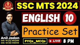 SSC MTS 2024 ENGLISH CLASSES  SSC MTS 2024  English Practice Set  10  By Anil Jadon [upl. by Anitsuj]