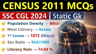 Census 2011  जनगणना 2011  Most Important Questions Of Census 2011  Top MCQs  SSC CGL 2024 [upl. by Rhoads]