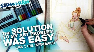 YES FINALLY Problem Solved  Watercolor Pencils  Scrawlrbox Unboxing amp Vlog [upl. by Eire]