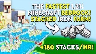 BEST IRON FARM 121 Minecraft Bedrock Tutorial  10000HR MCPEXBOXPSNintendoWin10 [upl. by Lyreb]