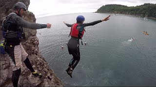 COASTEERING Ansteys Cove in Torquay Devon [upl. by Studdard]