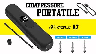 Cycplus A7 compressore portatile a batteria bici MTB moto e auto [upl. by Elcin]