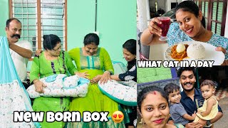 WHAT EAT IN A DAY  UNBOX NEW BORN BOX ❤️ [upl. by Are]