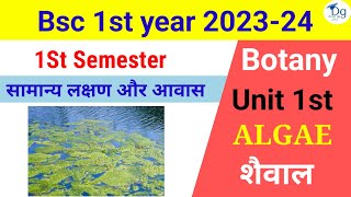 BSc first year botany algae शैवाल । BSc first year botany unit first BSc online classes bsc [upl. by Aerbma]