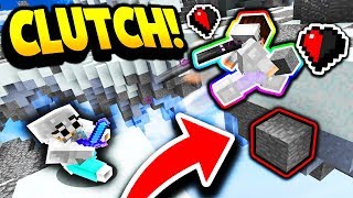 LUCKIEST HALF A HEART BLOCK CLUTCH Minecraft Skywars [upl. by Reagan]