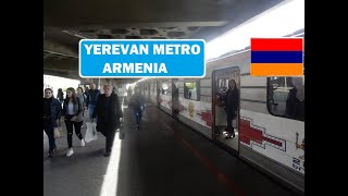 Yerevan Metro  Republic Square to David Sasunti  Armenia  Russian Soviet Metro [upl. by Anairda227]