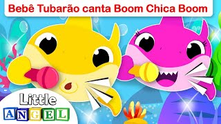 Baby Shark canta Boom Chica Boom Baby Shark  Vídeo Infantil  Little Angel [upl. by Alyahsal47]