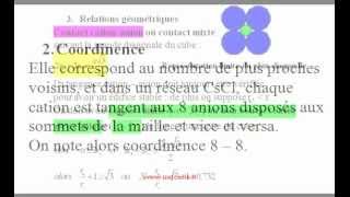 Exercice corrigé et vidéo du chlorure de césium CsClmp4 [upl. by Schreck]