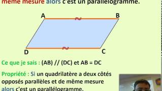 Propriétés réciproques du parallélogramme [upl. by Elin853]