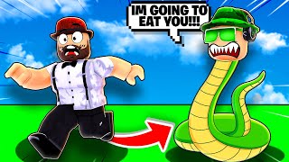 SIMASGAMER BECOMES A SNAKE AND EATS PEOPLE in ROBLOX 😫Snakey [upl. by Eads]