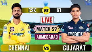 Live CSK Vs GT 59th T20 Match  Cricket Match Today  GT vs CSK live liveipl [upl. by Aneloj]