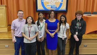 WFAA Anchor Cynthia Izaguirre visits students at Longfellow Middle School [upl. by Acinorej736]