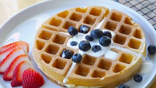 Secret Ingredient for crispy Waffles The Best Waffle recipe ASMR [upl. by Rosa]