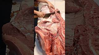 SPLITTING PORK HAMLEG IN MIDDLE PART butcher butchershop butchery [upl. by Malliw]