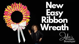 How to Make a Ribbon Wreath  Easy DIY Ribbon Wreath  Easy Wreath Tutorials [upl. by Ettezoj948]