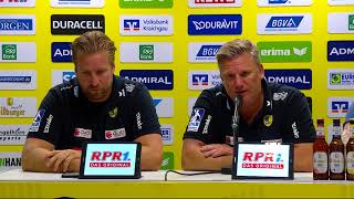 Pressekonferenz nach dem LöwenSieg gegen Melsungen [upl. by Kravits215]