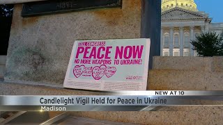 Candlelight Vigil for Peace in Ukraine Held at Wisconsin State Capitol [upl. by Inalel]