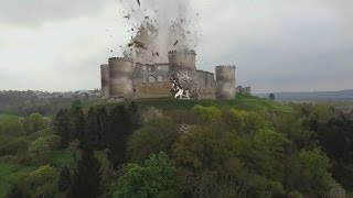 Reconstitution de la destruction du donjon de Coucy Le Château le 27 mars 1917 [upl. by Asta122]